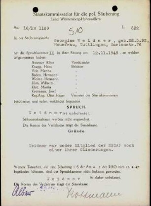 Weidner, Georgine
