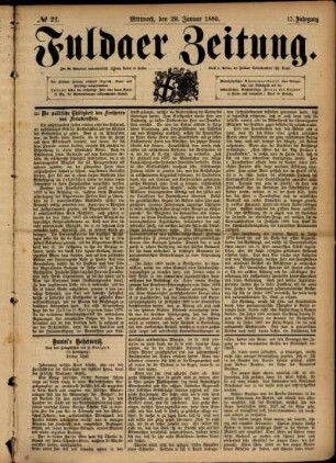 Ausgabe vom Mittwoch, den 29. Januar 1890.