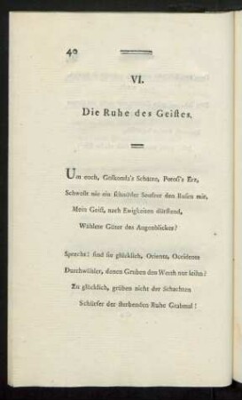 VI. Die Ruhe des Geistes