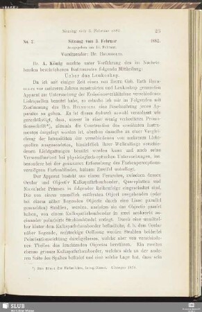 No. 2. Sitzung vom 3. Februar 1882