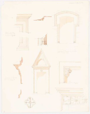 Kapelle, Corneto Eingang: Details