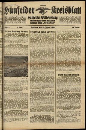 Erste Ausgabe vom Mittwoch, den 18. Januar 1939.