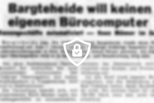Bargteheide will keinen eigenen Bürocomputer