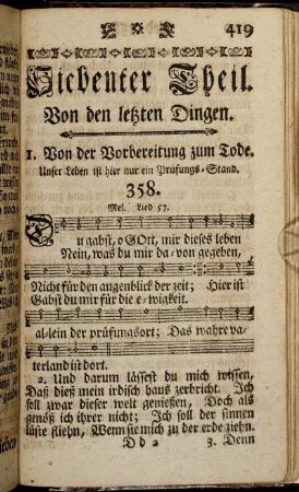 Siebenter Theil. Von den letzten Dingen.