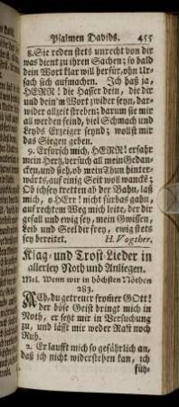 Klag- und Trost-Lieder in allerley Noth und Anliegen