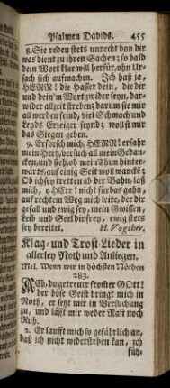 Klag- und Trost-Lieder in allerley Noth und Anliegen