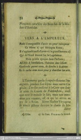 Vers A L'Empereur