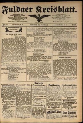Zweite Ausgabe vom Samstag, den 07. Februar 1903.