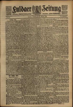Ausgabe vom Dienstag, den 11. August 1908.