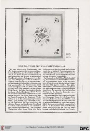 Neue Stoffe der deutschen Werkstätten A.-G.