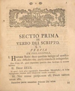 Sectio prima. De verbo Dei scripto.