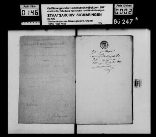 Vermögensübergabe des Johann Gauggel in Blättringen an seinen Sohn Johann