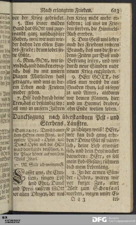 Dancksagung nach überstandnen Pest- und Sterbens Läufften.