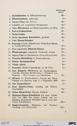 Gemälde, Mobiliar, Kunstgewerbe, Tapisserien, Orientteppiche (Nr. 1-410)