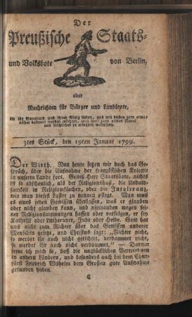 3tes Stück, den 19ten Januar 1799
