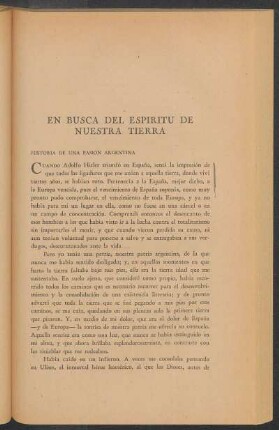 En busca del espíritu de nuestra tierra