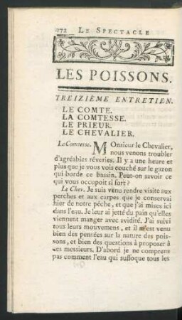 Treizième entretien. Les Poissons.