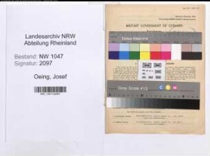 Entnazifizierung Josef Oeing , geb. 17.11.1902 (Amtsgerichtsrat)