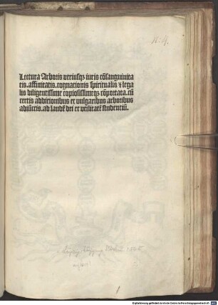 Lectura super Arboris utriusque iuris consanguinitatis affinitatis et cognitatis spiritualis