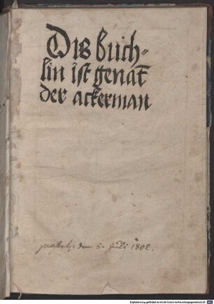 Der Ackermann von Böhmen