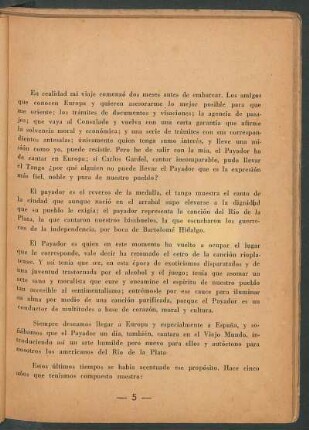 [El primer payador que canta en Europa]