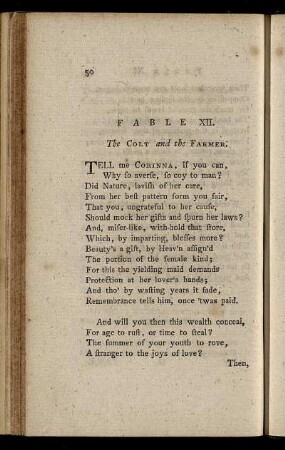 Fable XII. The Colt and the Farmer