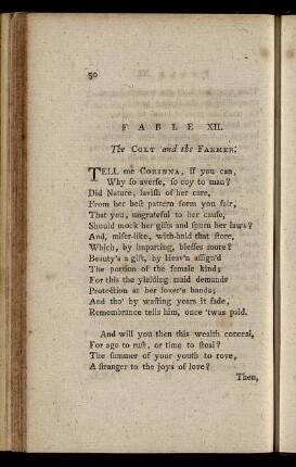 Fable XII. The Colt and the Farmer
