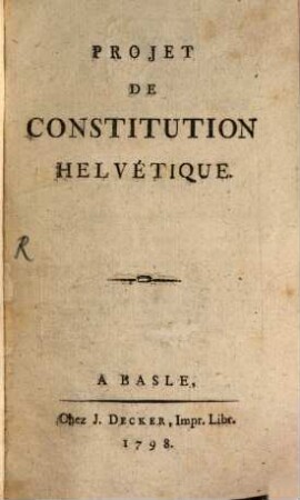 Projet de constitution helvétique