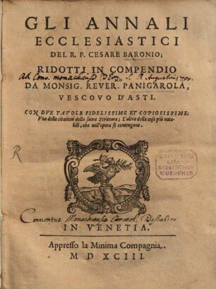 Annali ecclesiastici del Ces. Baronis