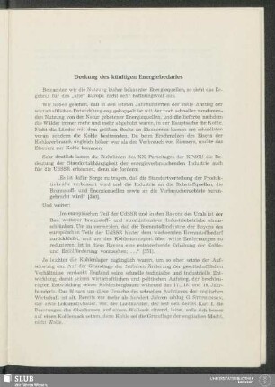 Deckung des künftigen Energiebedarfes