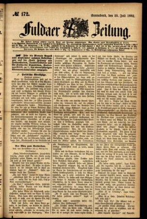 Ausgabe vom Samstag, den 29. Juli 1882.