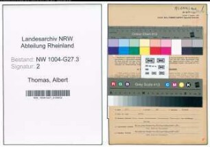 Entnazifizierung Albert Thomas , geb. 02.02.1901 (Vollziehungsbeamter)