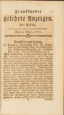 März (Nro. XVIII. - Nro. XXVI.)