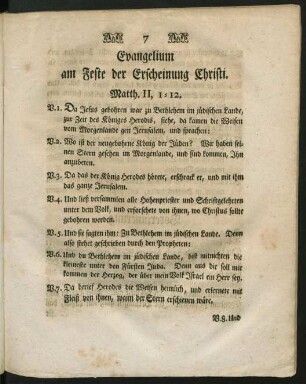 Evangelium am Feste der Erscheinung Christi