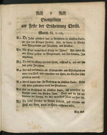 Evangelium am Feste der Erscheinung Christi