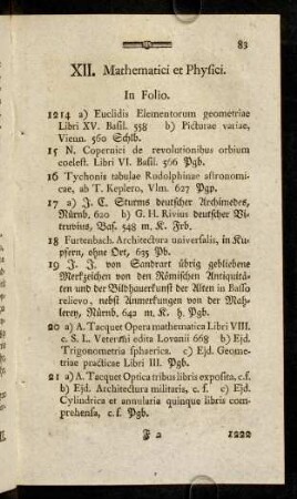 83-106, XII. Mathematici et Physici.