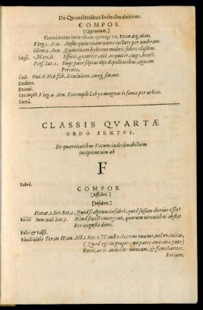 Classis Quartae Ordo Sextus ... F