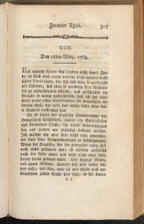 XCII. Den 18ten März, 1768