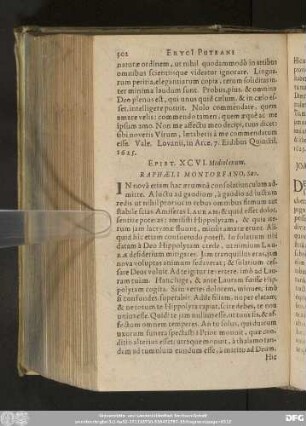 Epist. XCVI. Mediolanum. Raphaeli Montorfano, Suo.