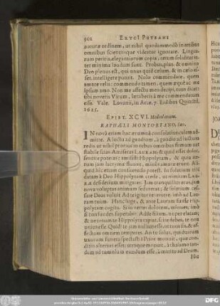 Epist. XCVI. Mediolanum. Raphaeli Montorfano, Suo.