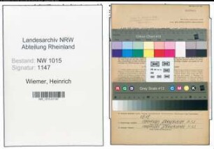 Entnazifizierung Heinrich Wiemer , geb. 09.09.1901 (Techniker)