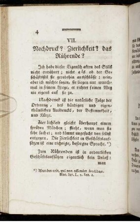 VII. Nachdruck? Zierlichkeit? das Rührende?