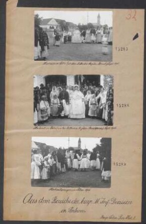 In Serbien: Hochzeit in Petre (in der Mitte die 16jähr. Braut) Sept.1915