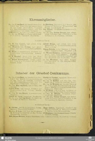 Inhaber der Grashof-Denkmünze.