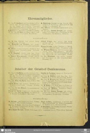 Inhaber der Grashof-Denkmünze.