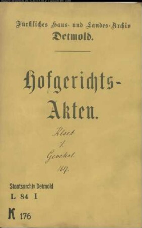 Kloet, Jost zu Salzuflen gegen Rabe Bernd Gevekot - Schuldforderung