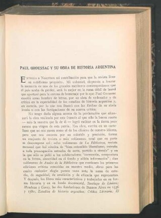 Paul Groussac y su obra de historia argentina