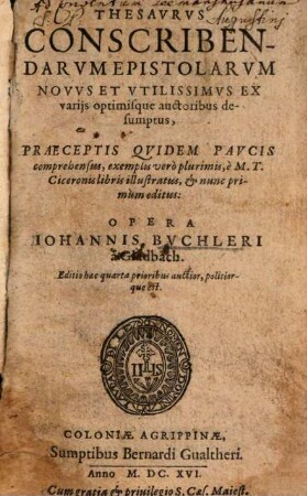 Thesaurus conscribendarum Epistolarum novus ...