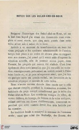 Notice sur les Oulad-Abd-en-Nour