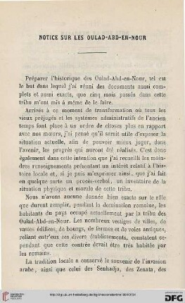 Notice sur les Oulad-Abd-en-Nour